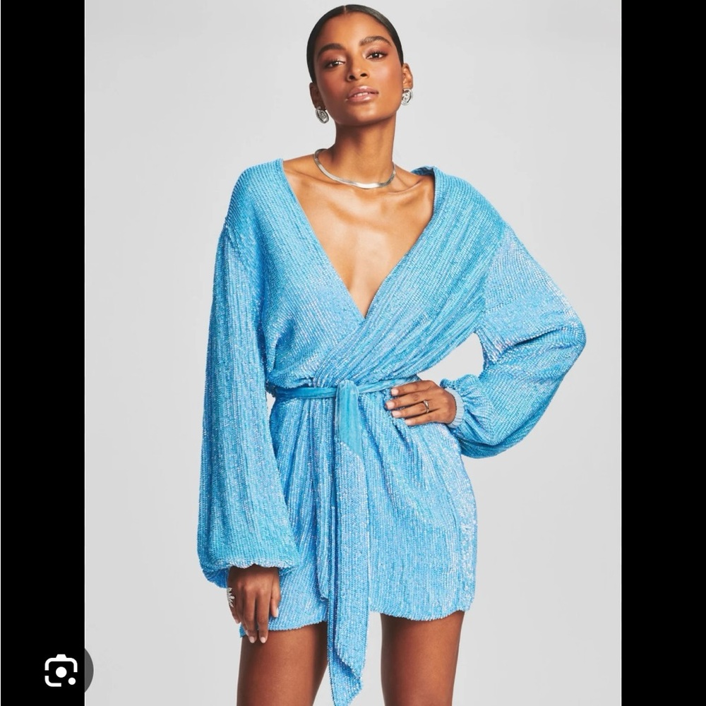 Retrofete sequin Gabrielle wrap dress
